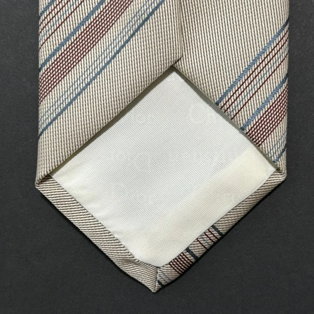 Vintage Christian Dior Men's Tie‎ Beige Stripe 3